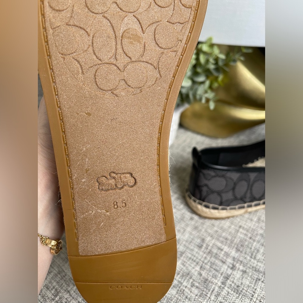 $129( NEW)Coach Carson Signature Jacquard Upper Logo Espadrille - Picture 8 of 8